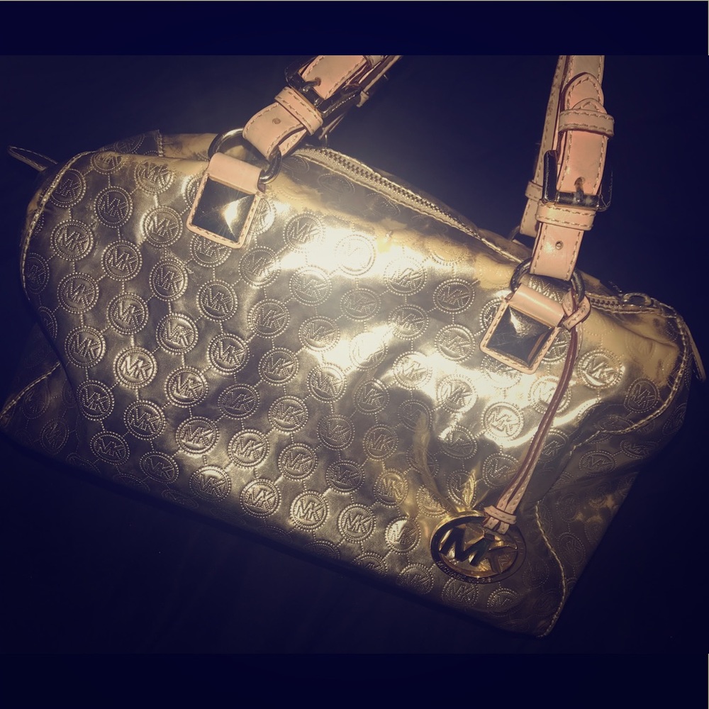 Gold metallic Michael Kors purse